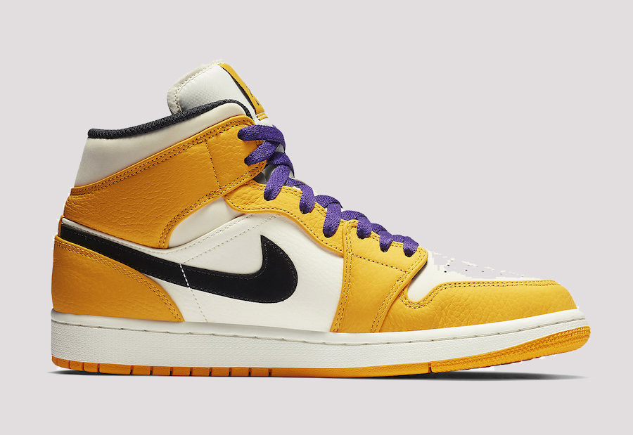 air jordan 1 mid lakers release date