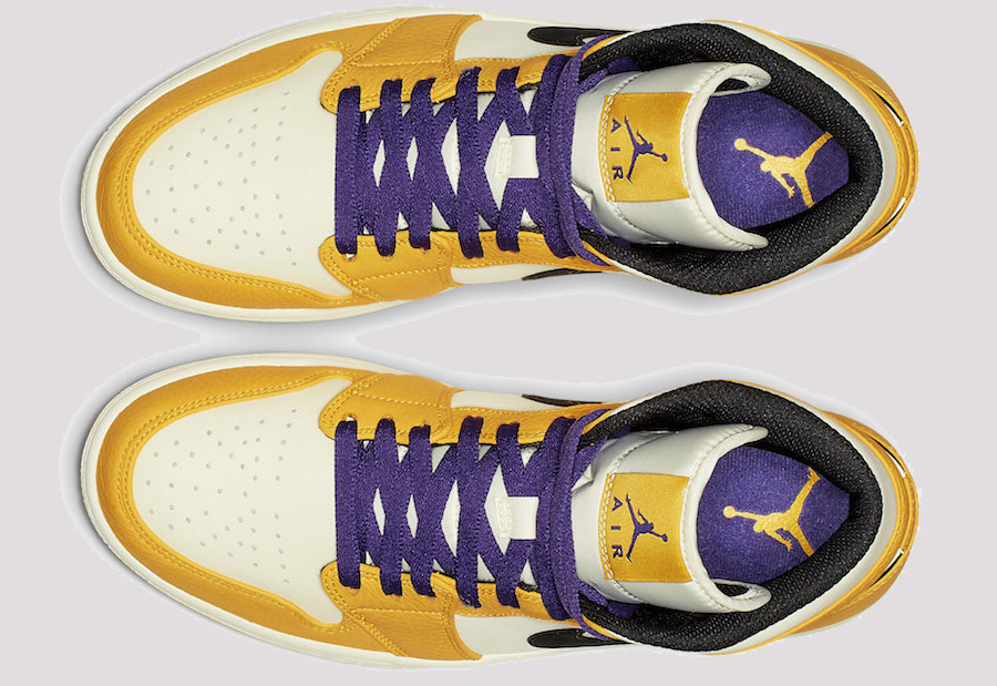 Air Jordan 1 Mid “Lakers” Sail/Yellow-Black-Purple Sale The Sole Line