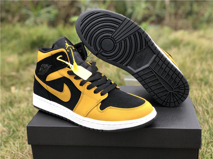 Air Jordan 1 Mid “Reverse New Love” Black/University Gold-White For Sale – The Sole Line