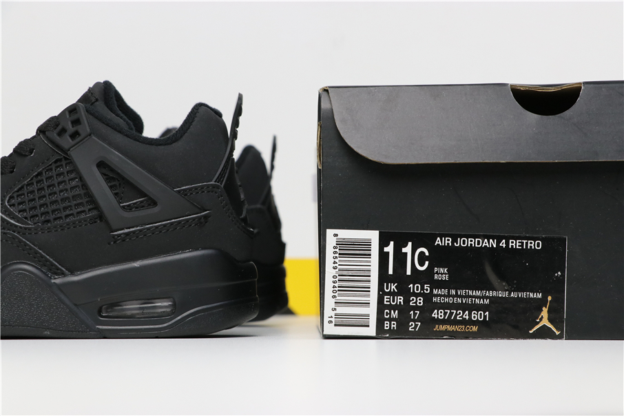 Kid's Air Jordan 4 “Black Cat” For Sale 