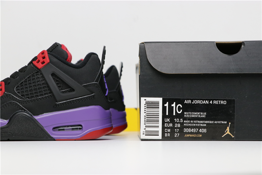 jordan 4 black red purple