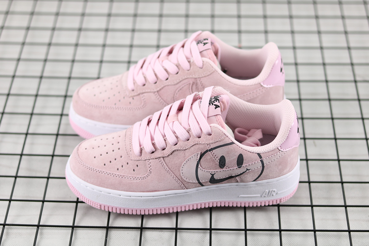 nike air force 1 pink smiley face