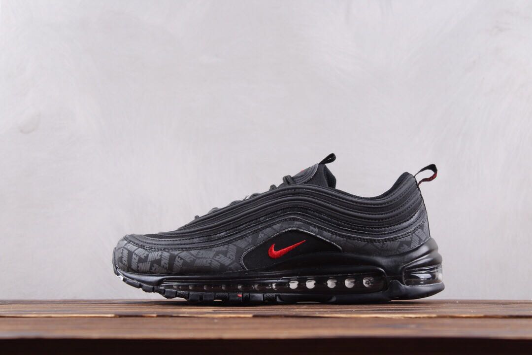 black and university red air max 97