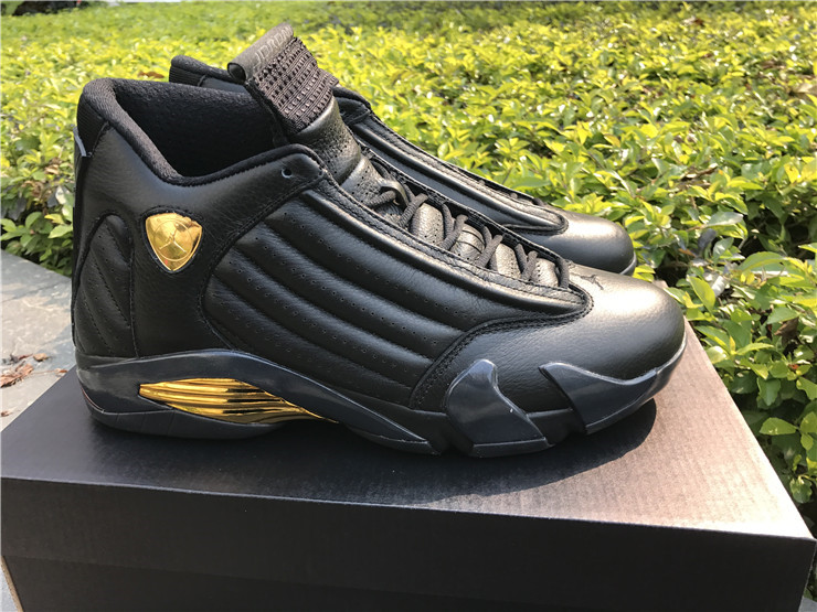 jordan 14 gold and black