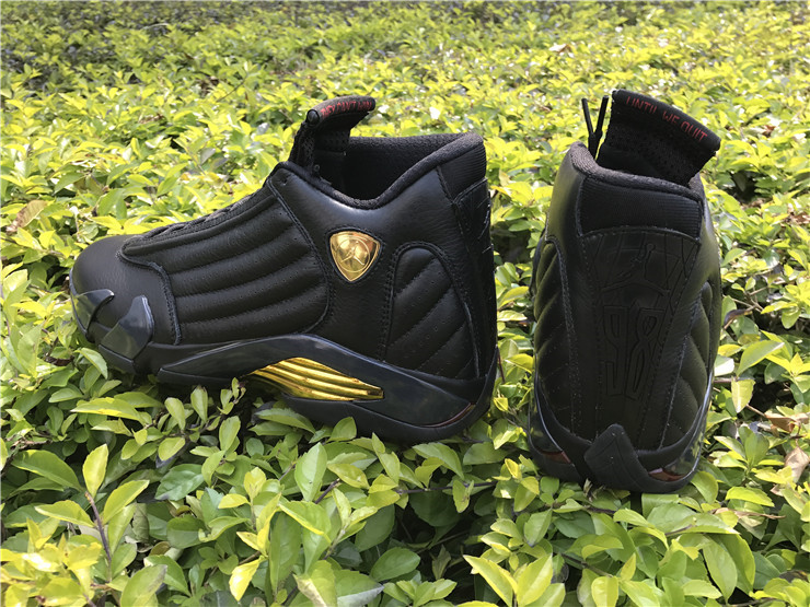 jordan 14 gold and black