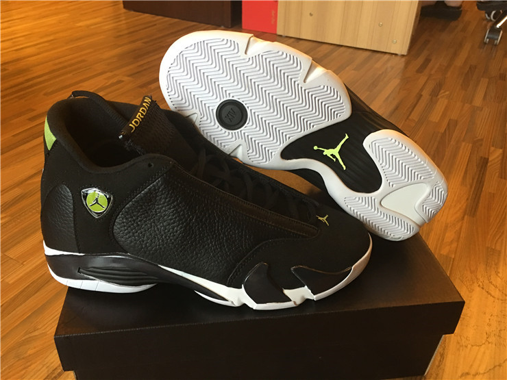 black and green jordan 14