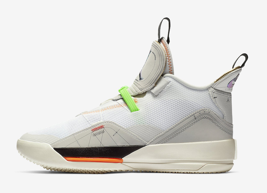 Air Jordan 33 Vast Grey/Cone-Sail-White 