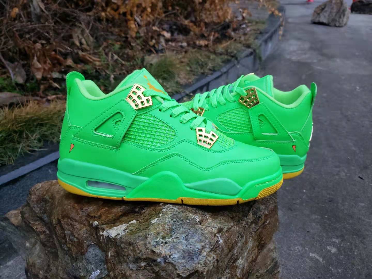 men air jordan 4 green metallic