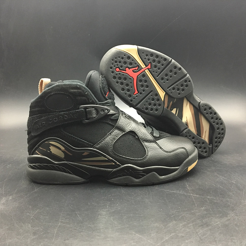 jordan 8 black and gold