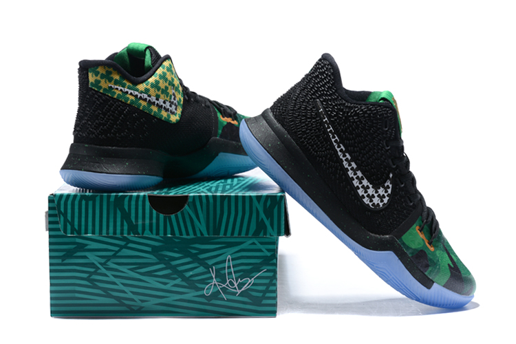 kyrie shoes black and green