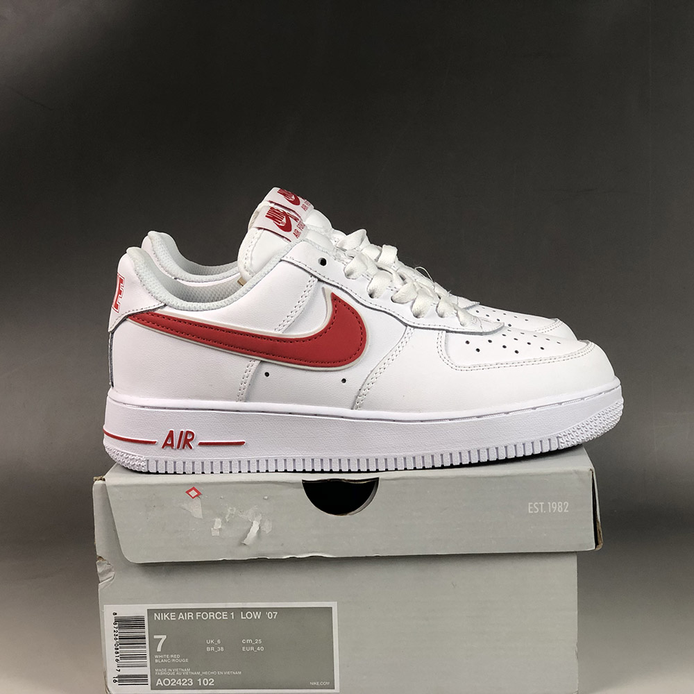 nike air force 1 white and red