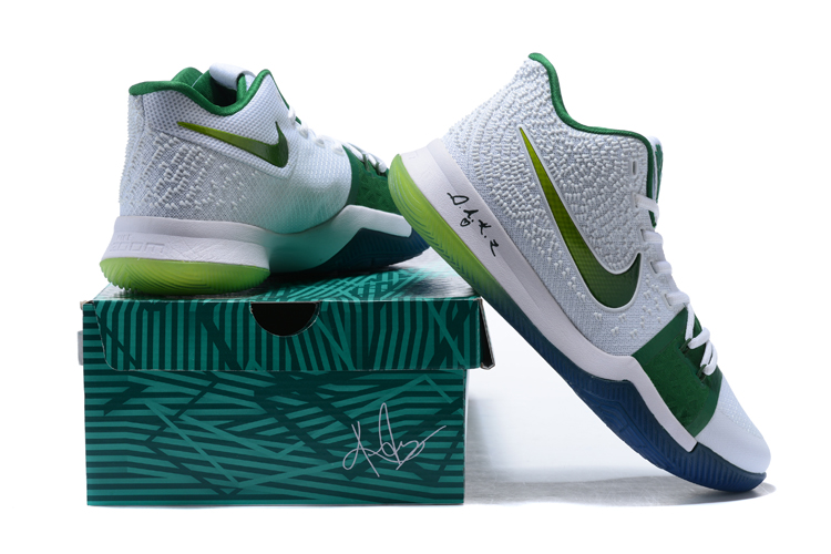kyrie shoes green and white