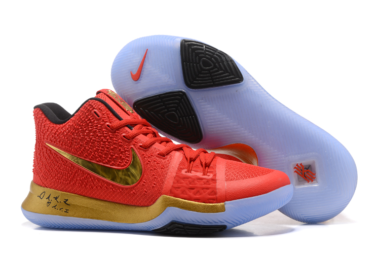 kyrie shoes red and black