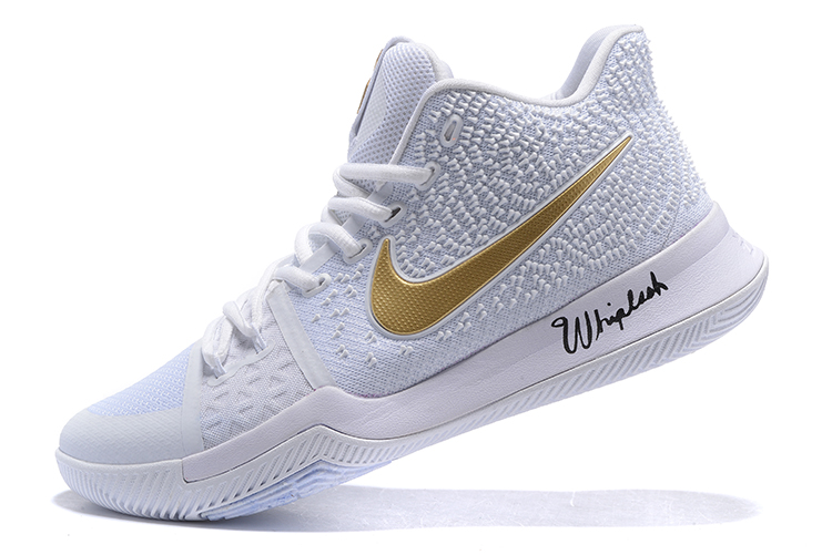 kyrie irving shoes 3 white and gold