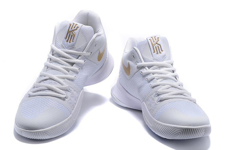 kyrie 3 gold and white
