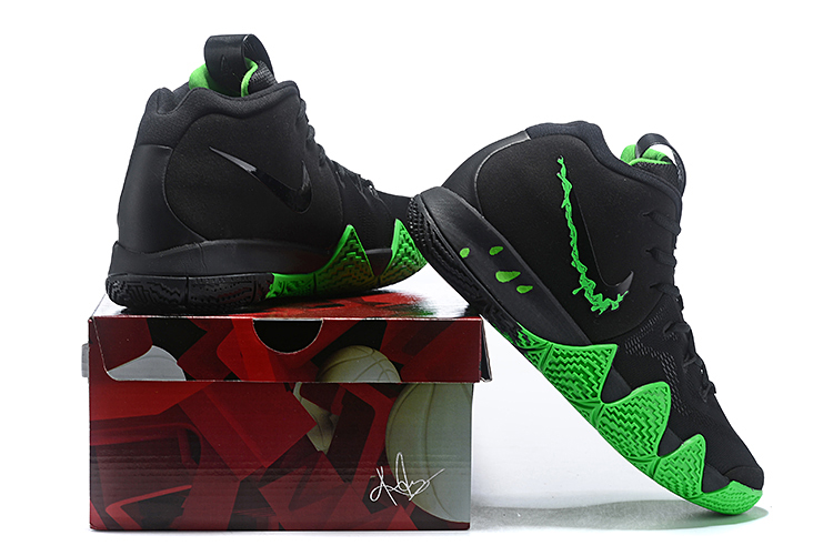 kyrie 4 black and rage green