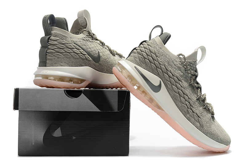lebron 15 low grey and pink