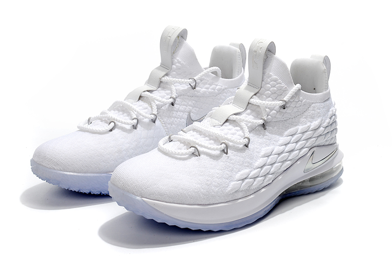 all white lebrons 15
