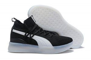 puma clyde court black white