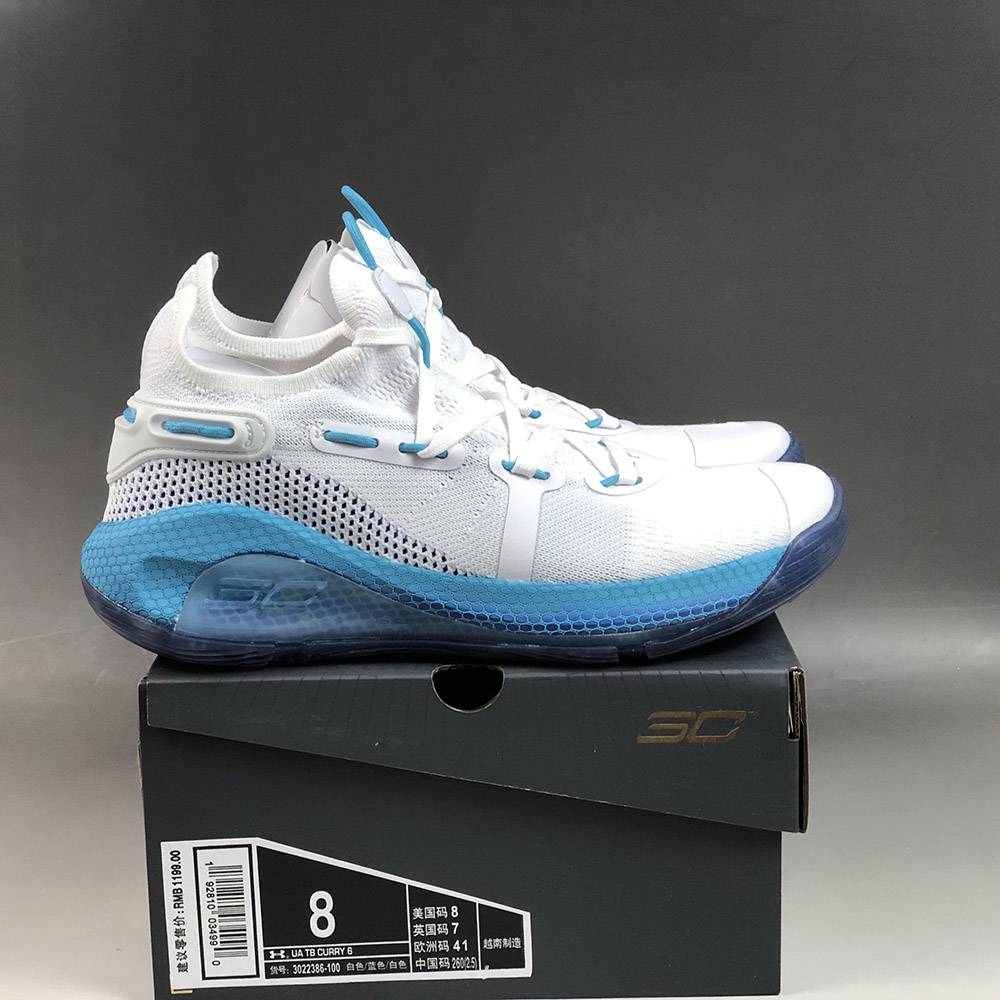 curry 6 white and blue