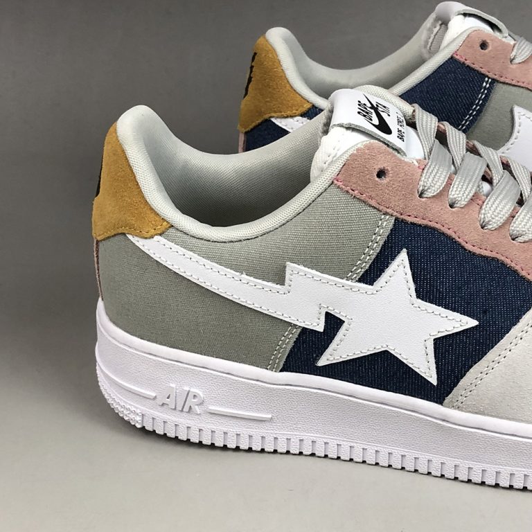Bape Sta x Nike Air Force 1 Low White/GreyNavy For Sale The Sole Line