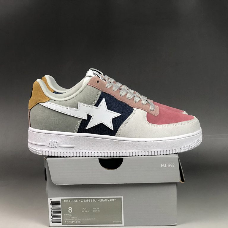Bape Sta x Nike Air Force 1 Low White/Grey-Navy For Sale – The Sole Line