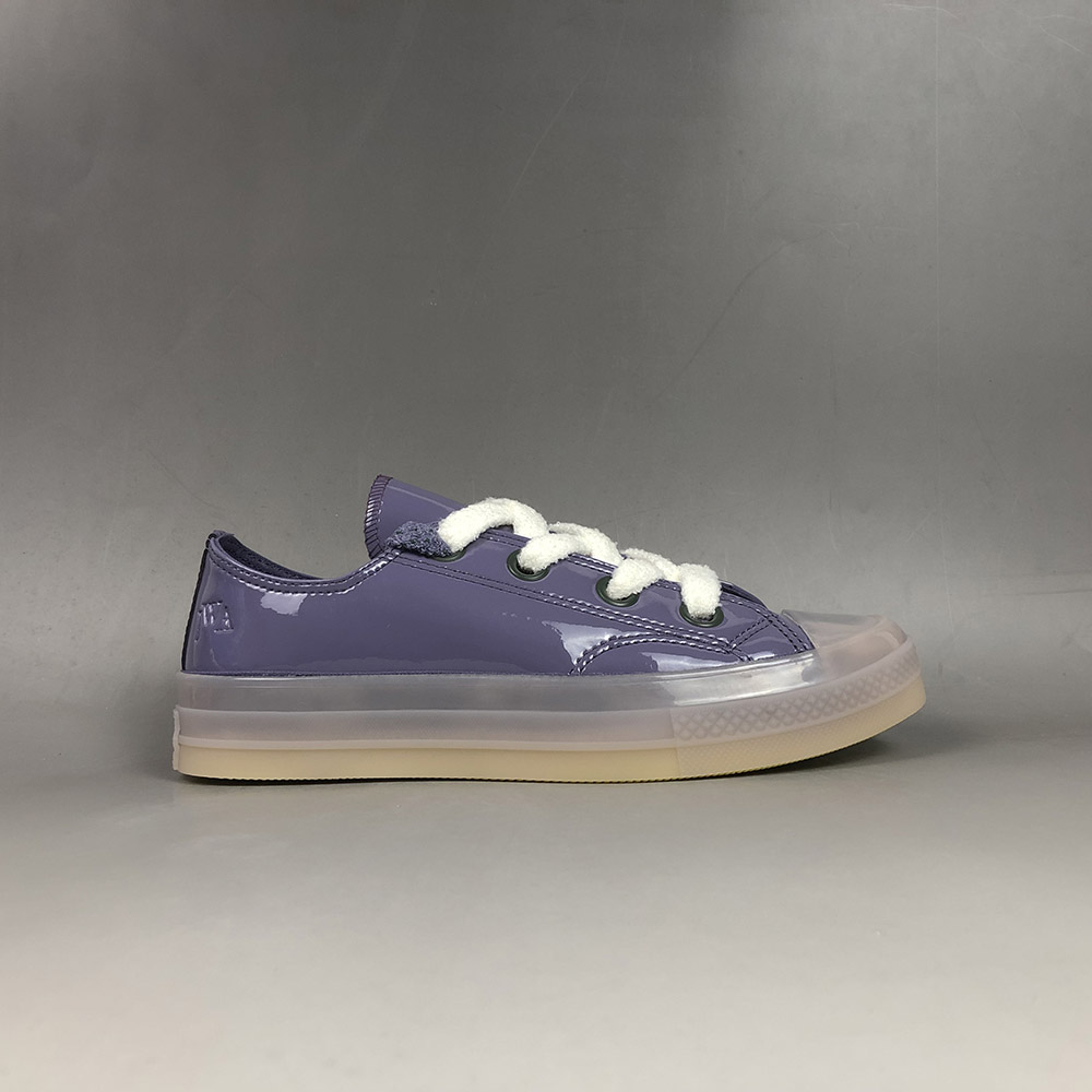 purple low top converse