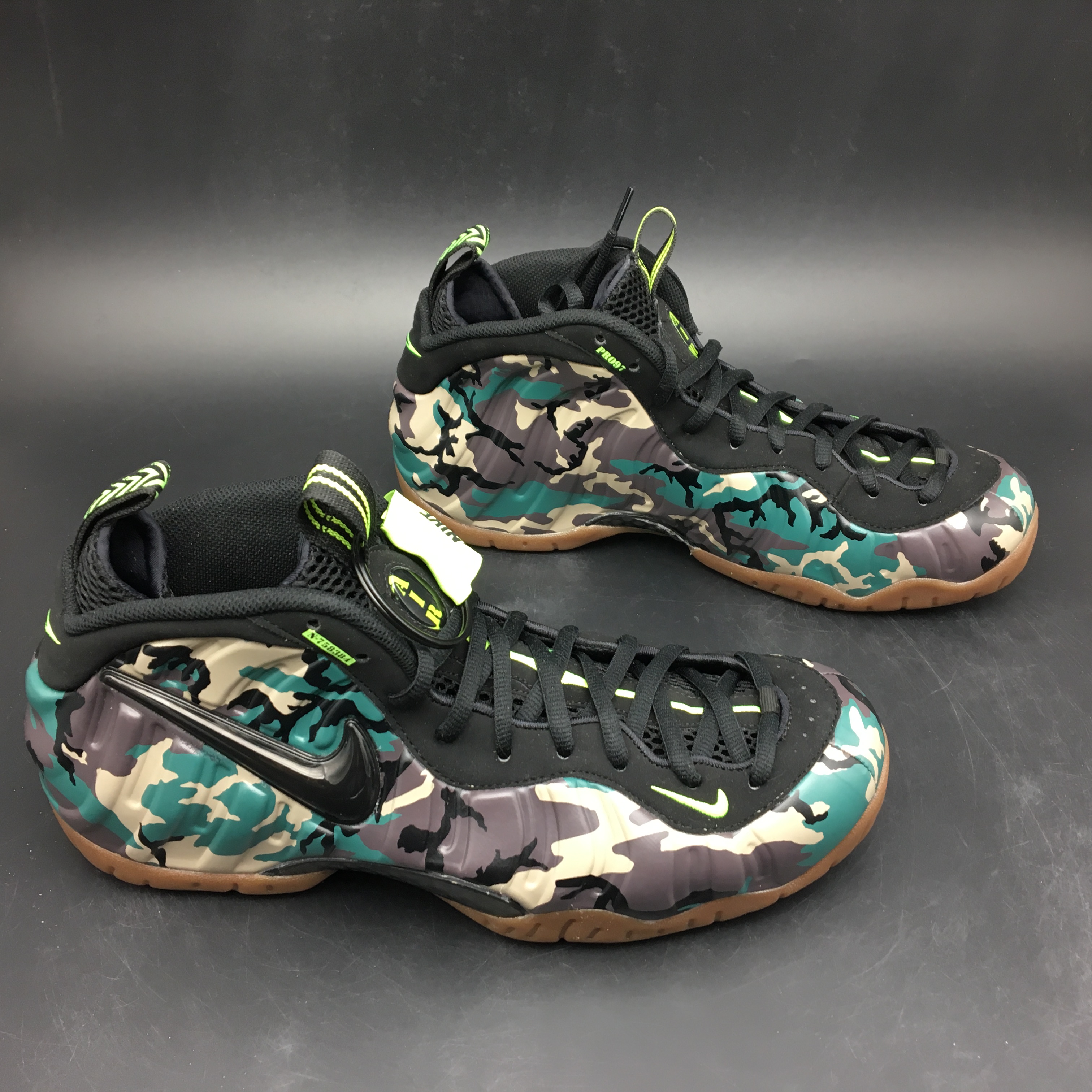 air foamposite pro prm le green camo