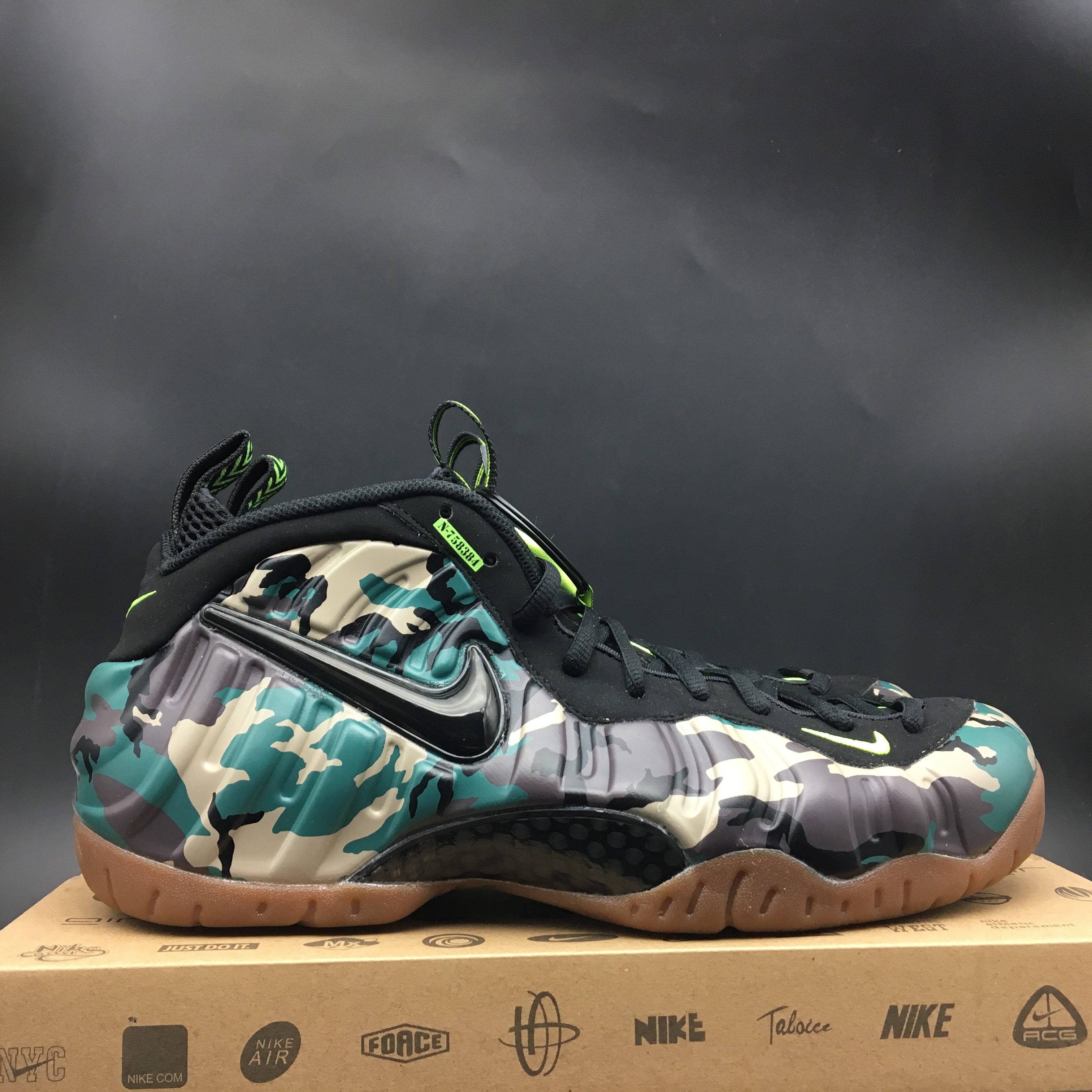 air foamposite pro prm le green camo