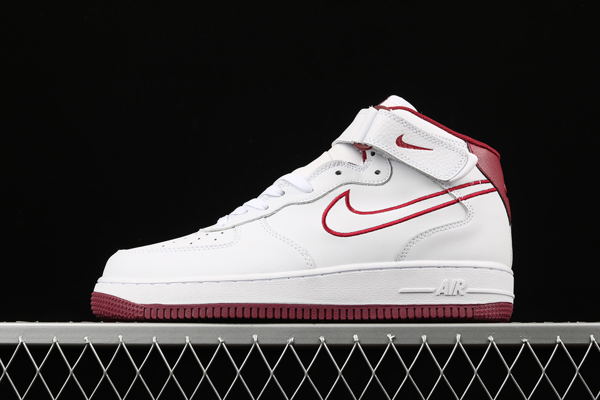 nike air force 1 white and red high top