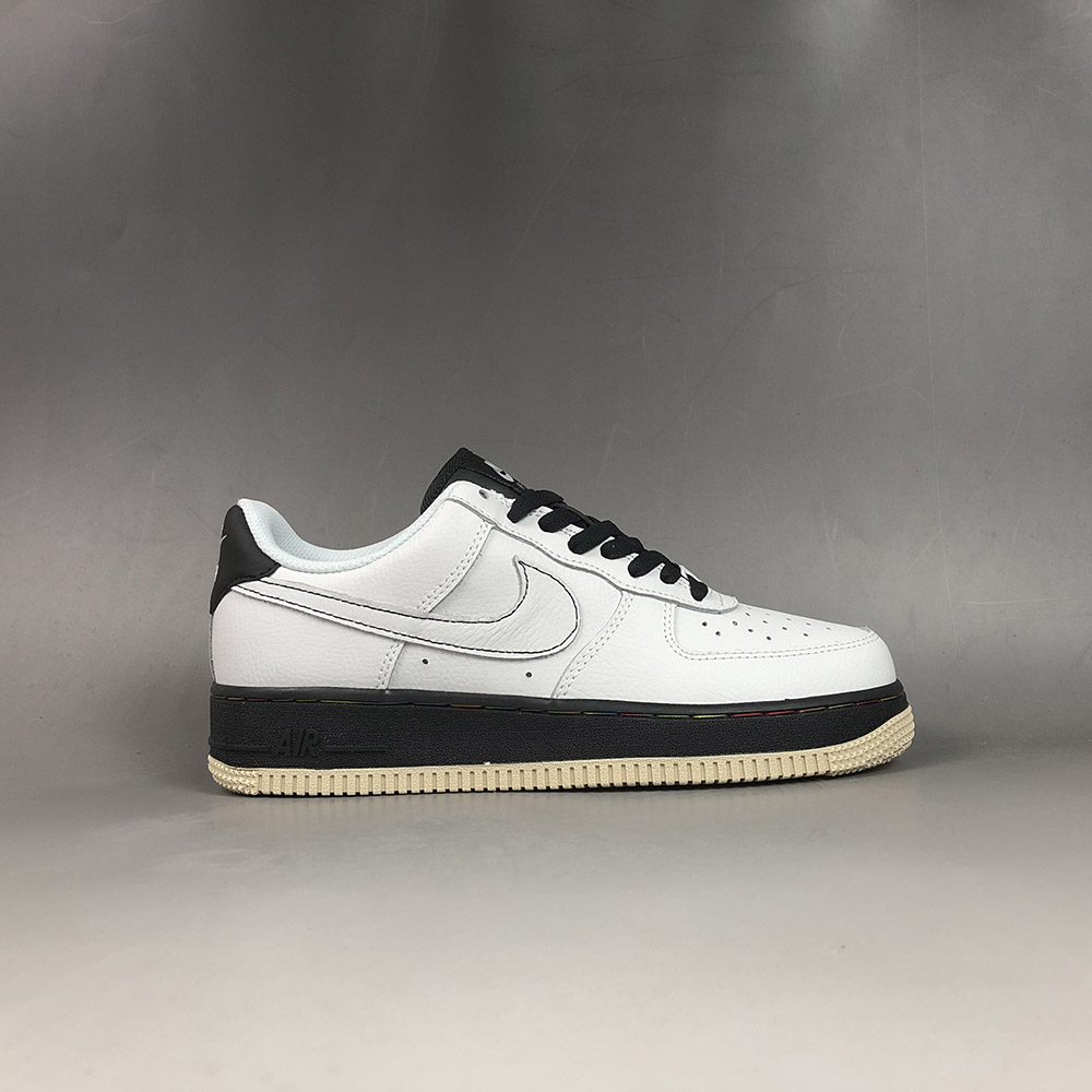 white and black af1 low