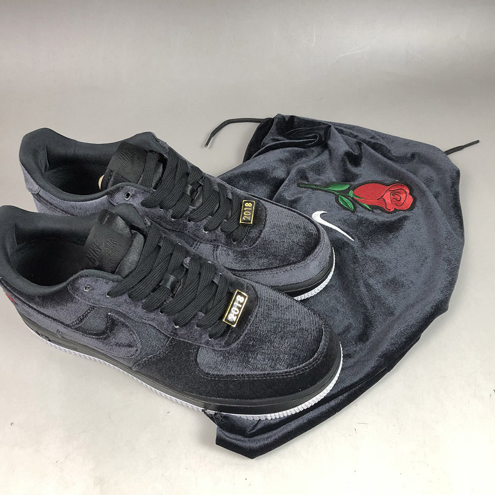 air force 1 black velvet rose