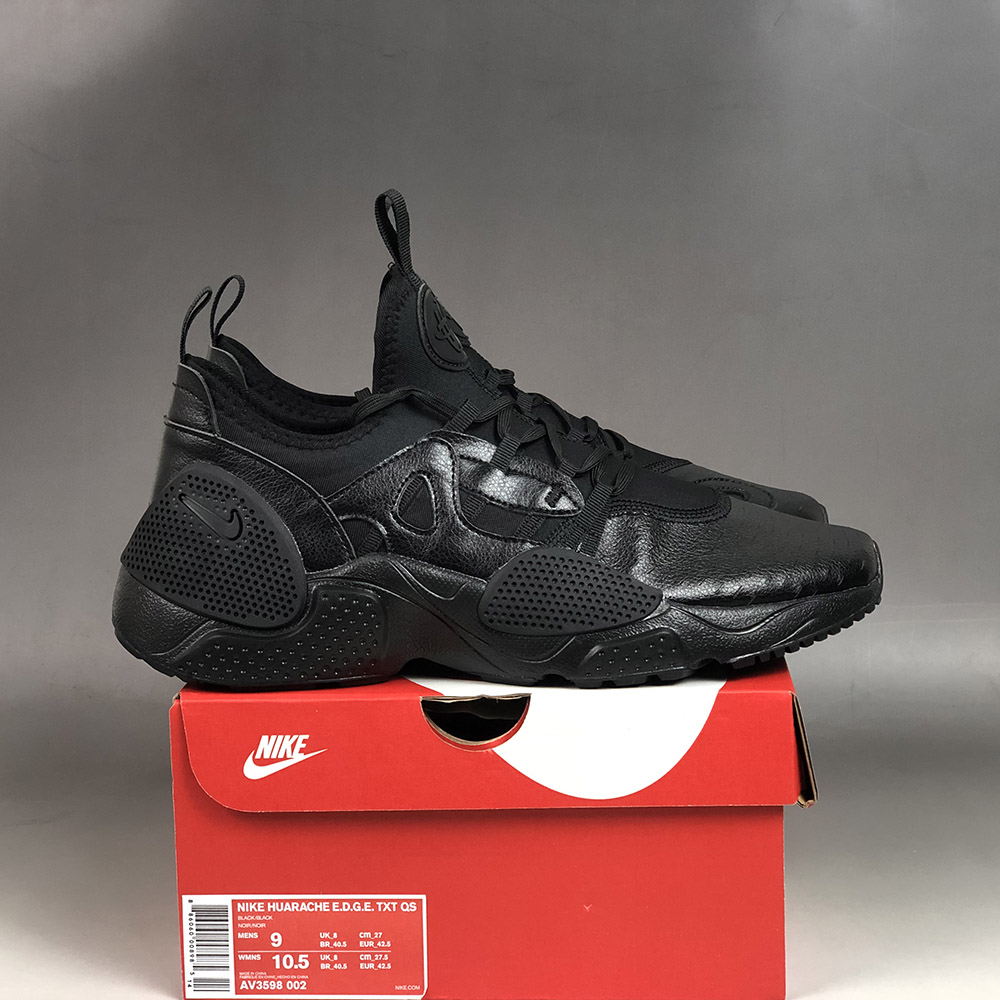 nike huarache edge black leather