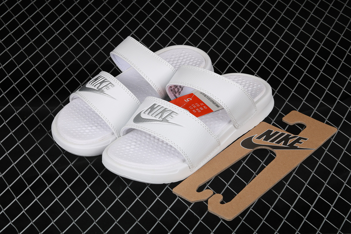 white benassi duo slides