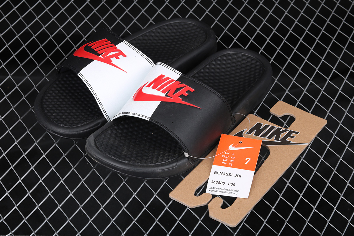 Nike Benassi JDI Slides Black/Game Red 