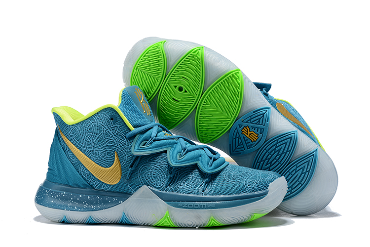 blue and green basketball shoes