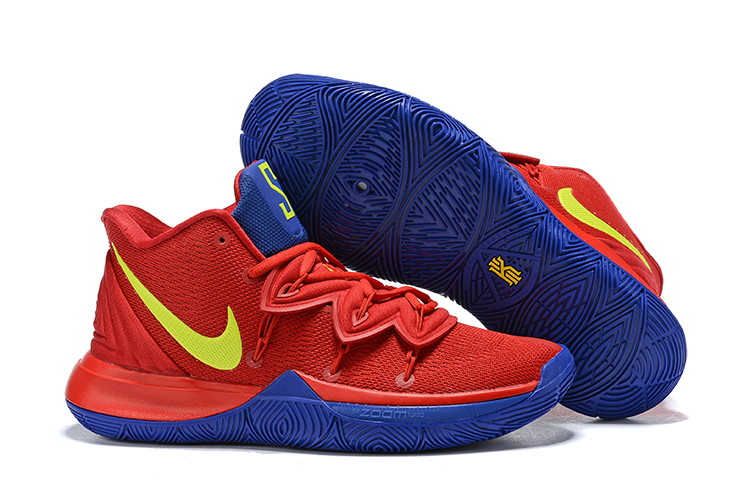 kyrie shoes red white and blue