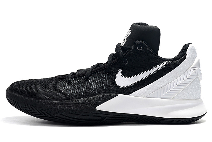 kyrie shoes black and white