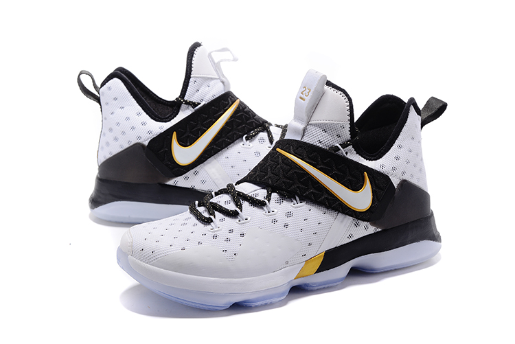 black white and gold lebrons