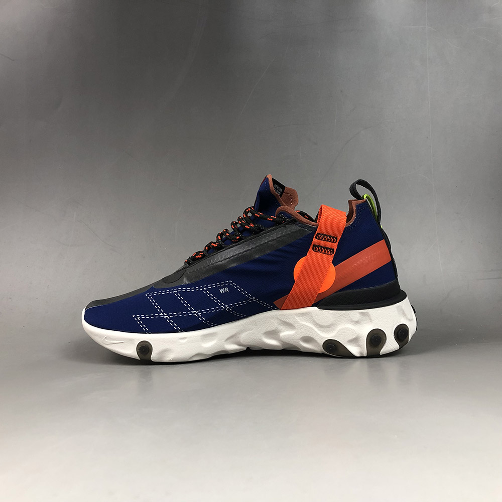 nike react runner mid wr ispa blue void team orange