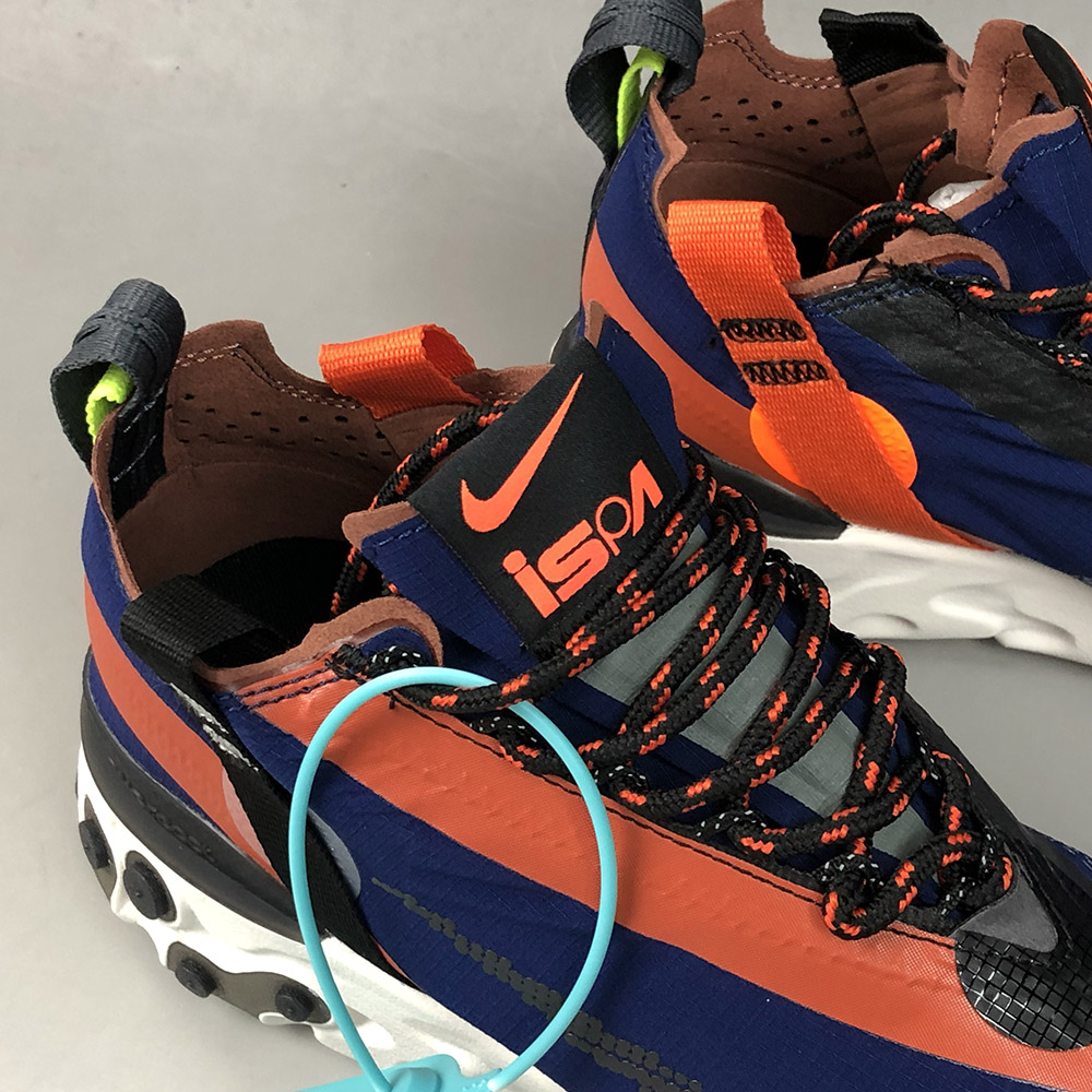 nike react runner mid wr ispa blue void team orange