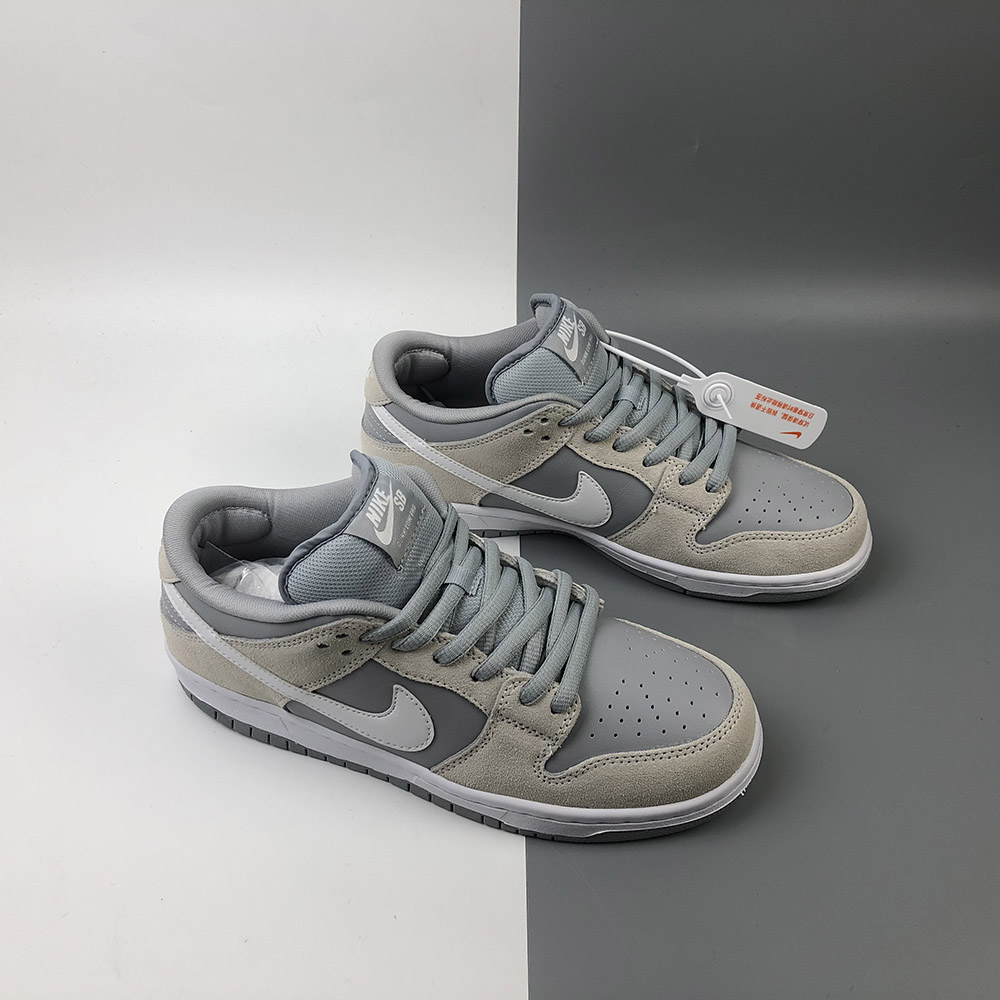 nike low dunk grey and white