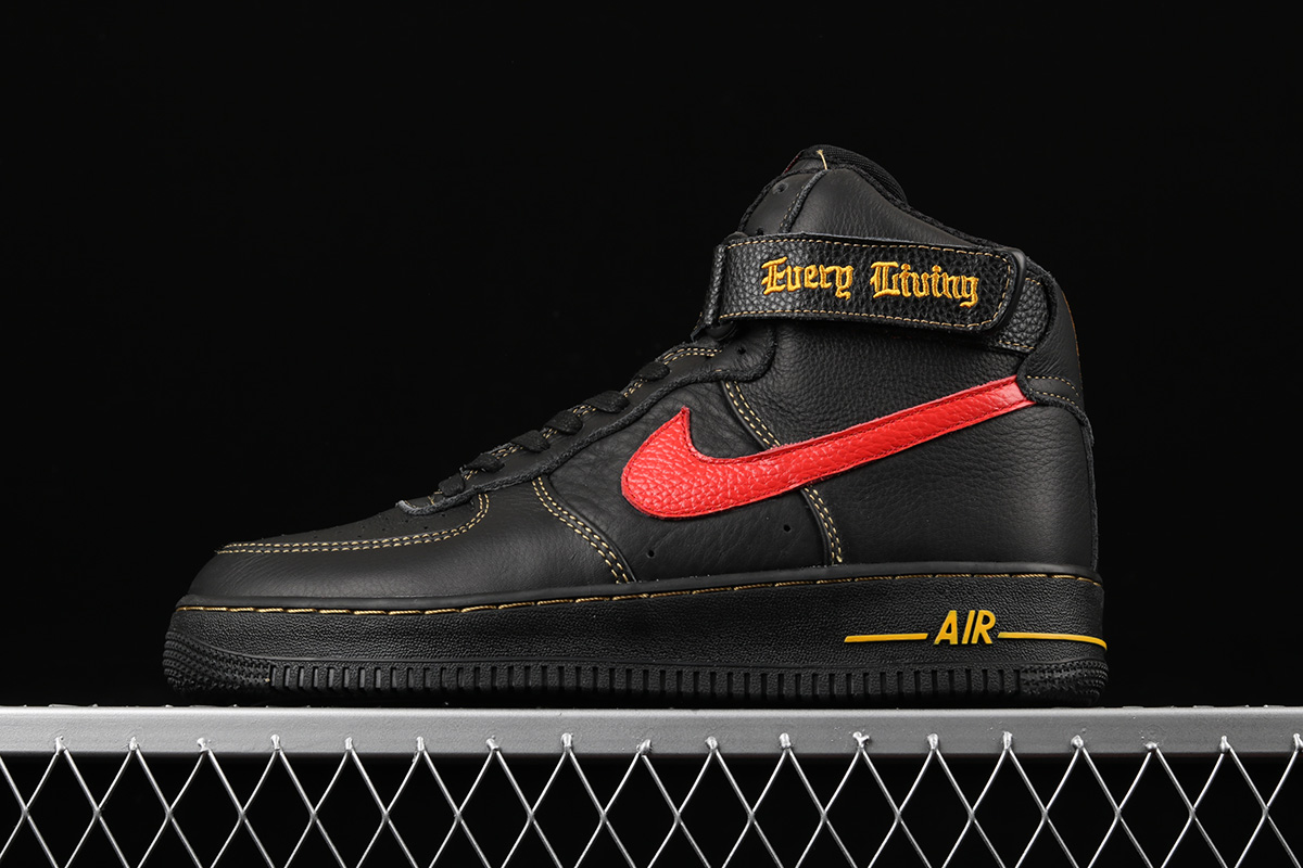 Vlone x Air Force 1 High 'Paris' Black/Red Blaze For Sale – The Sole Line