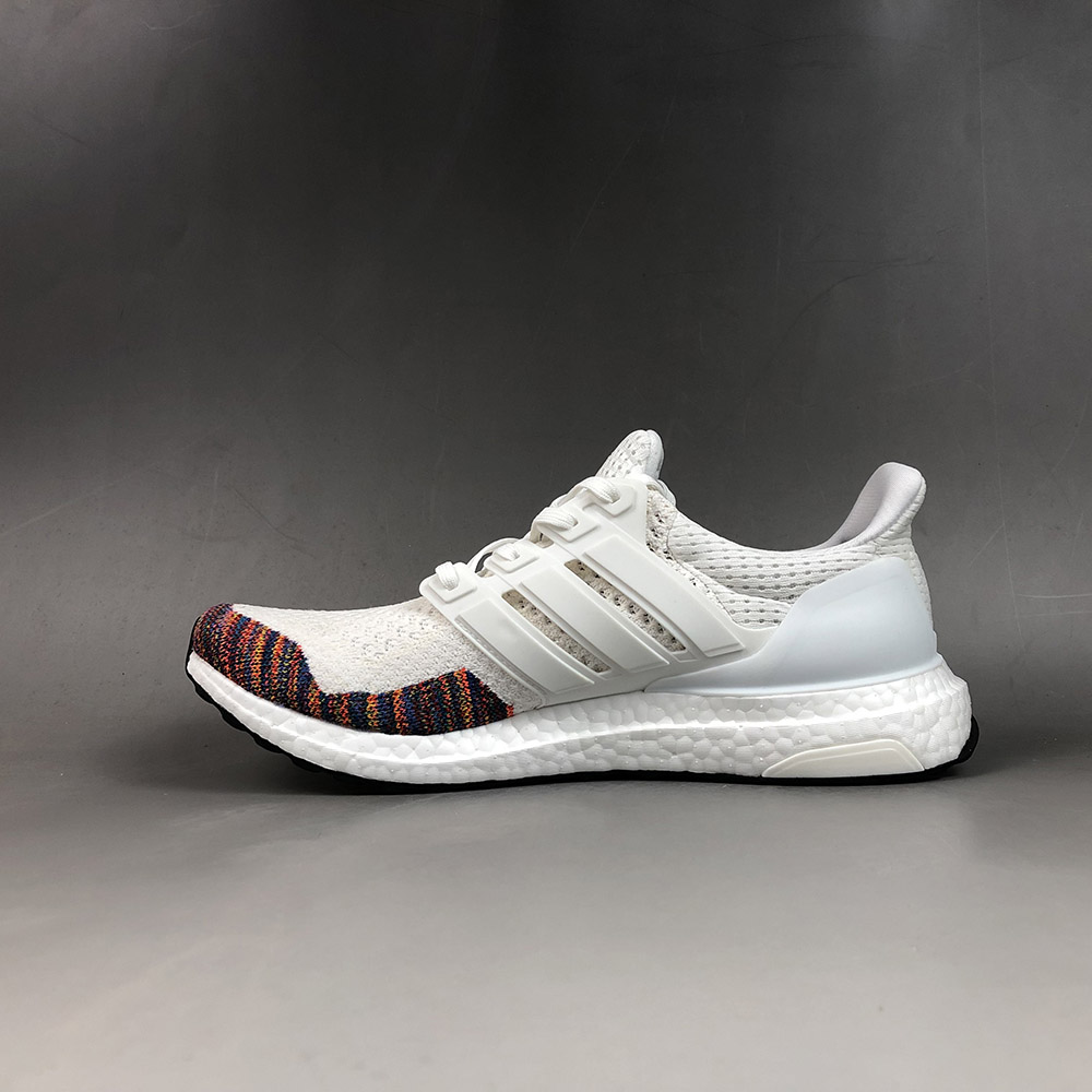 white and multicolor ultra boost