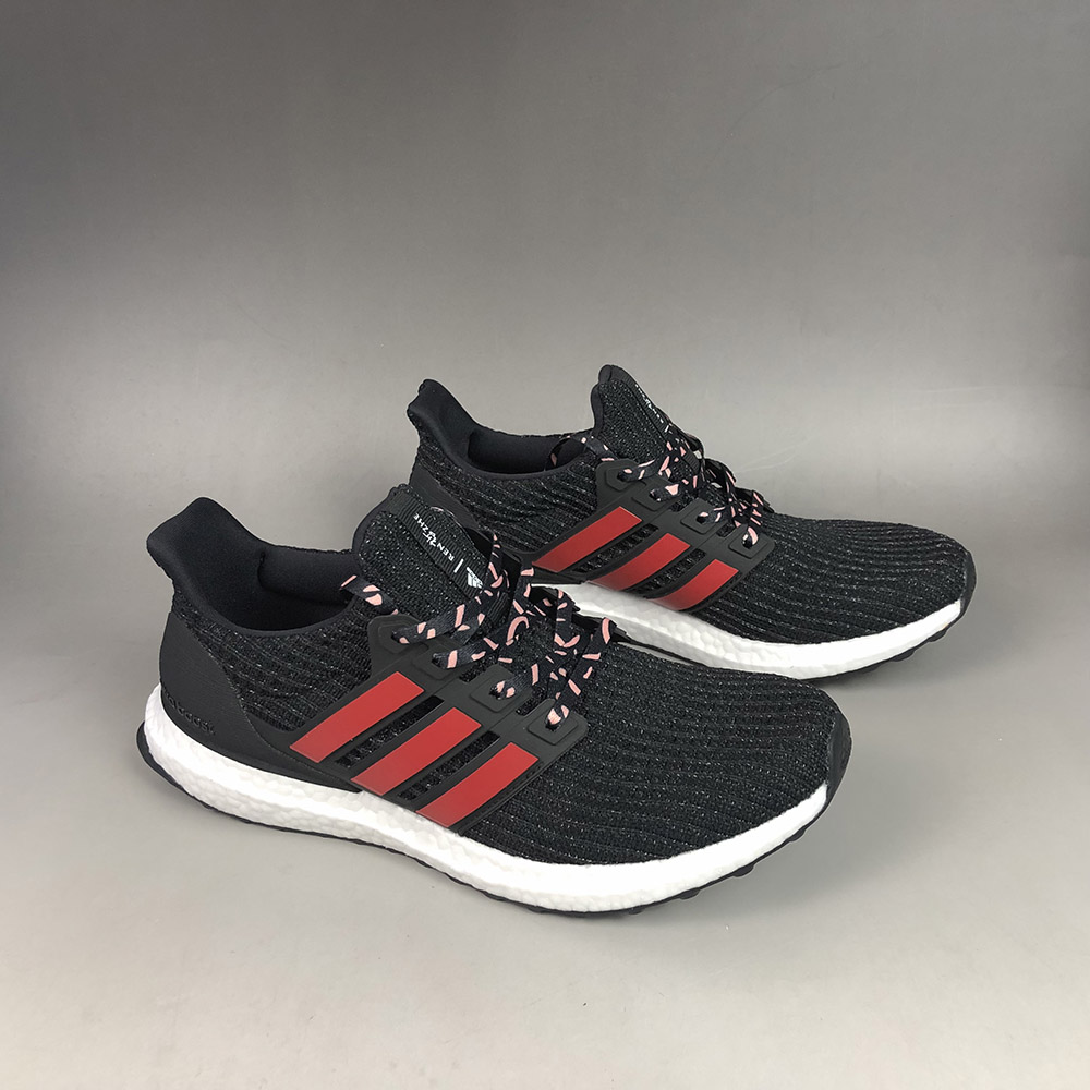 ultra boost black scarlet