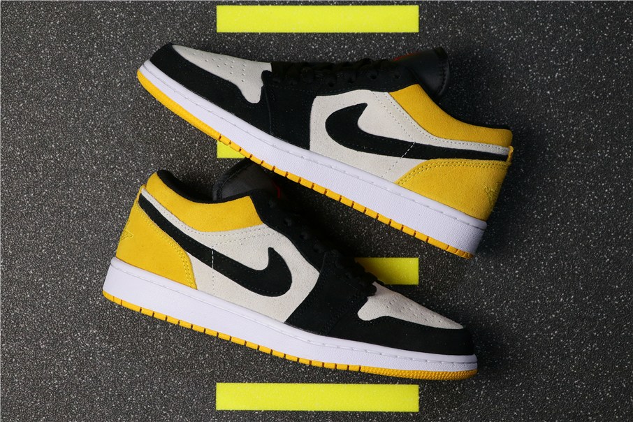 jordan aj 1 yellow and black