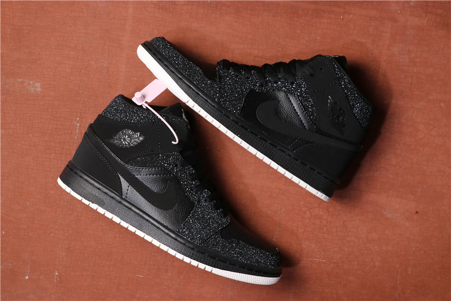 jordan 1 mid glitter black