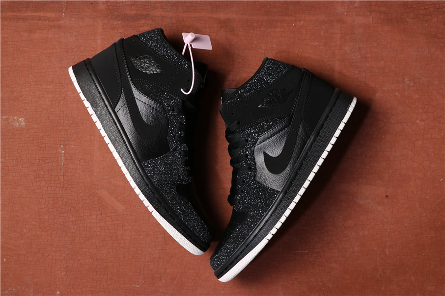 air jordan 1 mid womens black glitter