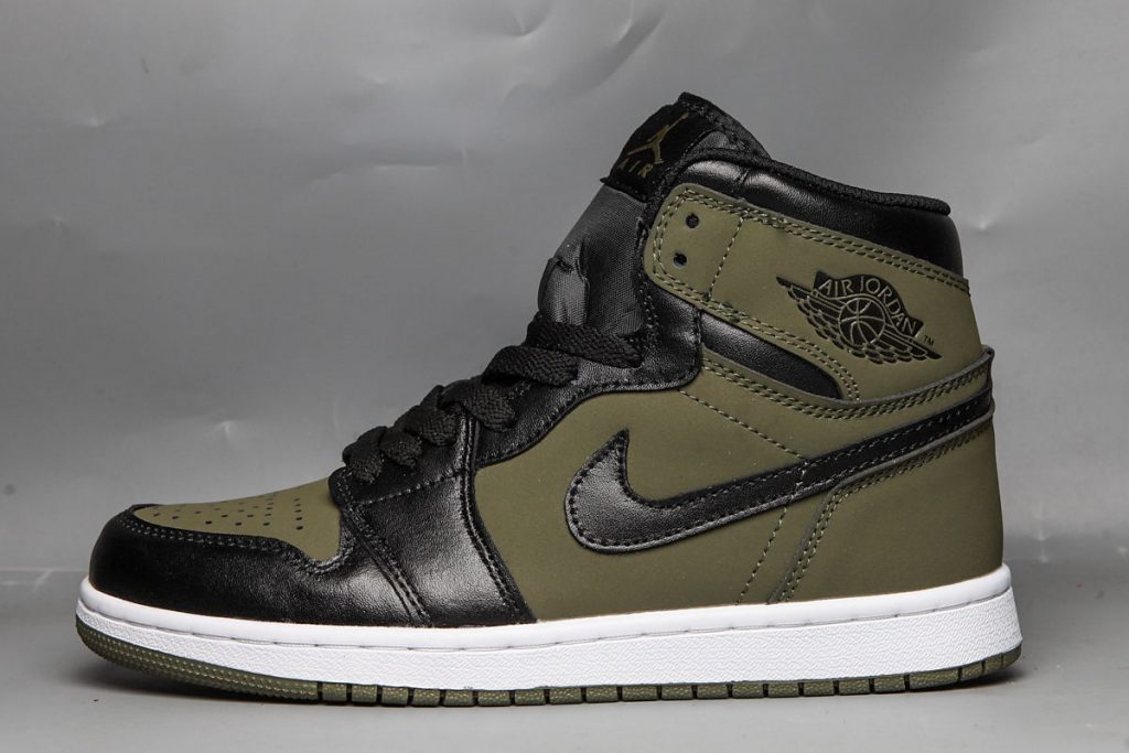 black and olive green jordan 1