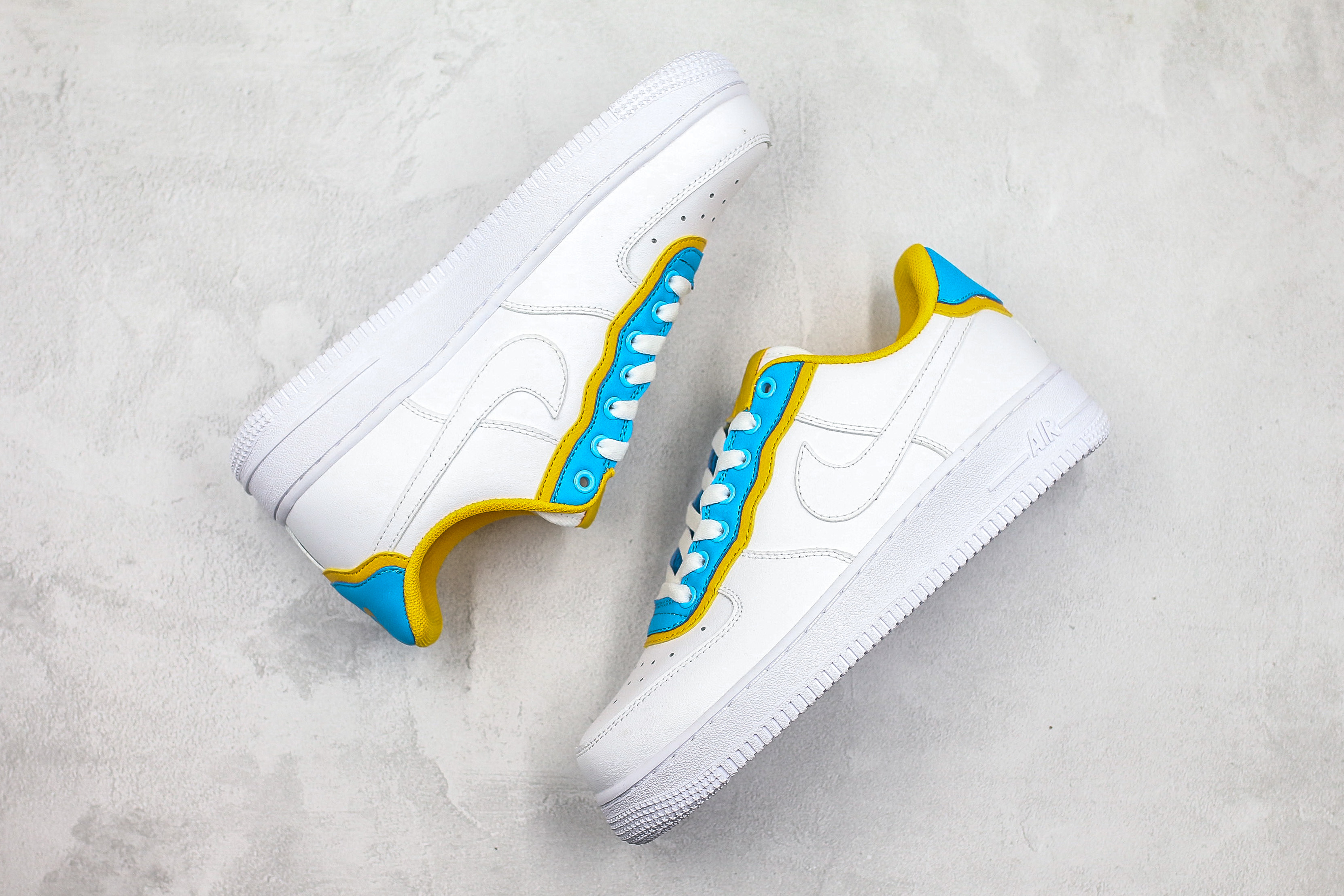 blue and yellow nike air force 1